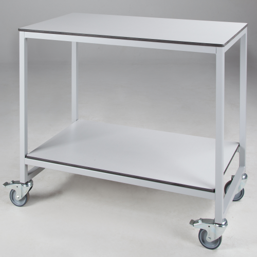 Vorbereitungswagen fahrbar mit 2 Ablageböden B/H/T: 100x90x60 cm, Dekor und Gestellfarbe nach Wahl
