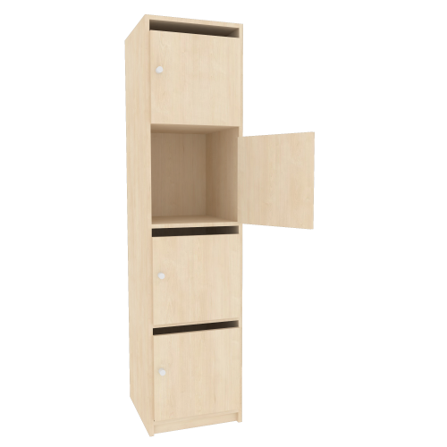 Schließfachschrank, 4 abschließbare Fächer & Briefschlitz B/H/T: 42x190x52 cm