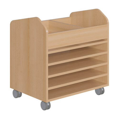 Bastelwagen "Kreativbasti 2", fahrbarer Kreativwagen B/H/T: 70,5x74,3x50 cm, mit 2 Fächern oben und 4 Papierablagen DIN A2