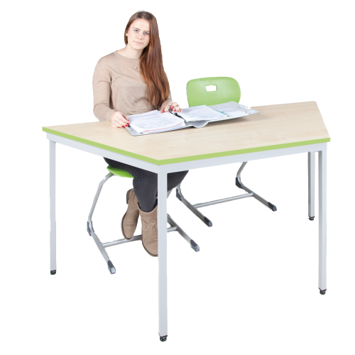 Chromtrapeztisch, mit Quadratrohrfuß 40x40mm H: 76 cm