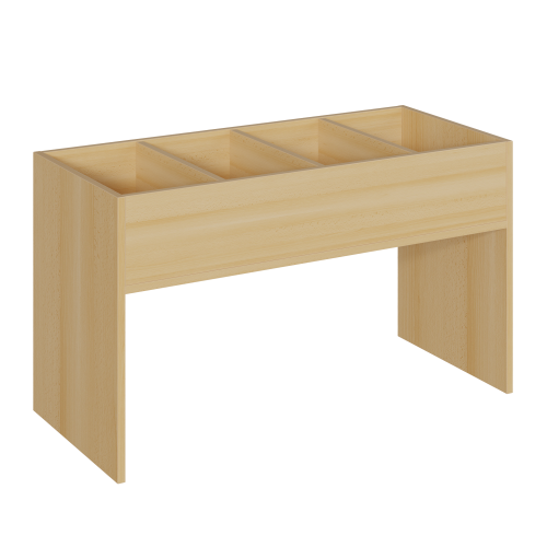 Büchertrog mit Seitenwangen B/H/T: 110x64x50 cm, 4 Fächer nebeneinander