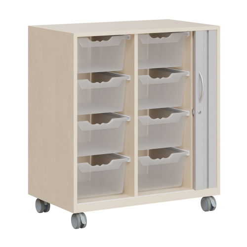 Ergo Tray Sideboard Serie CSRF 2 mit Rollotür B/H/T: 83,7x100x50 cm, auf Sockel, 8 hohe Ergotray-Boxen