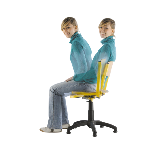 höhenverstellbarer LORDOFLEX Erzieherinnen-Stuhl Größe 3-5, mit Gaslift und Polyamid-Fuß, höhenverstellbar von 42 bis 54 cm