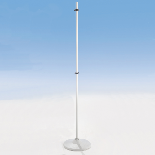 Stativ mit Tellerfuß, Serie SVR-5 Höhe: 200 cm, pulverbeschichtet, vormontierte Einhängeringe und Tellerfuß