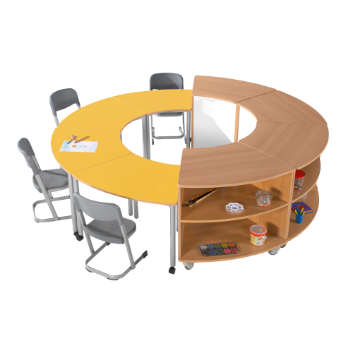 Schrank 1/8 Kreis B/H/T: 90x100x64 cm, fahrbar