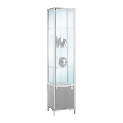 Standvitrine LINK mit einer Drehflügeltür für den Innenbereich B/H/T: 40x186x40 cm, Anzahl Glaseinlegeböden wählbar