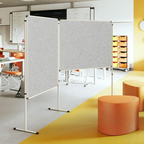 Moderationswand, Coronaschutzwand mit doppelseitigem Flanellstoff Serie NSTT F B/H: 90x60 cm, Stofffarbe wählbar