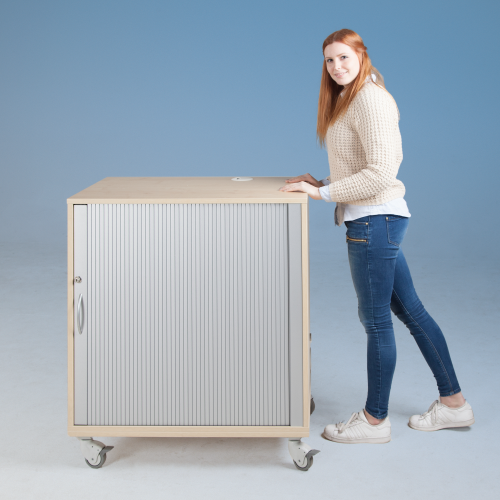 Medienwagen mit Rollo, fahrbar B/H/T: 86x80x60 cm