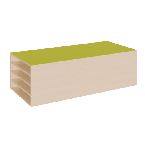 Rechteck-Podest für Liegepolster, mit Linoleum-Deckplatte B/T: 150x70 cm, Höhe bzw. Polsteranzahl wählbar