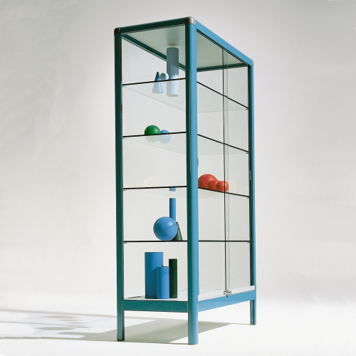Aluminiumvitrine V15 mit 4 verstellbaren Dickglasböden B/H/T: 100x180x50 cm