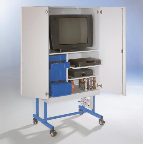 fahrbarer TV-Wagen, mit 1 Boden B/H/T: 96x190x57 cm, mit Steckdosen