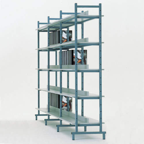 Boden mit Stahlunterzug für Bücherregal doppelseitig B/H/T: 95x4,5x50 cm, mit mittlerer Aufkantung, Dekor nach Wahl