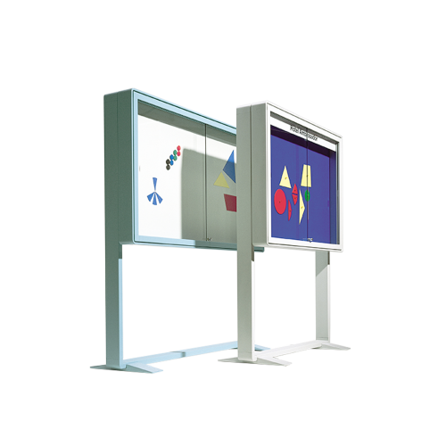 Aluvitrine Modell W2, Klettenstoff Maße wählbar