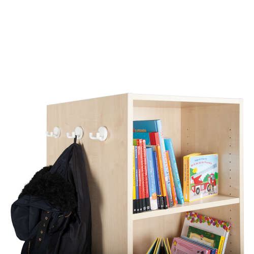 Bücherturm mit offenen Fächern B/H/T: 52x165x64 cm, fahrbar, doppelseitig