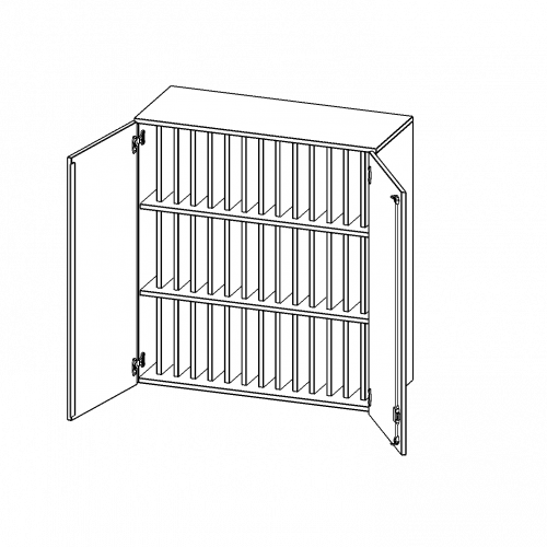 Aufsatzschrank für Klassenbücher, 3 Ordnerhöhen - Serie evo180 B/H/T: 100x108x40 cm, 3 Reihen für je 14 Klassenbücher