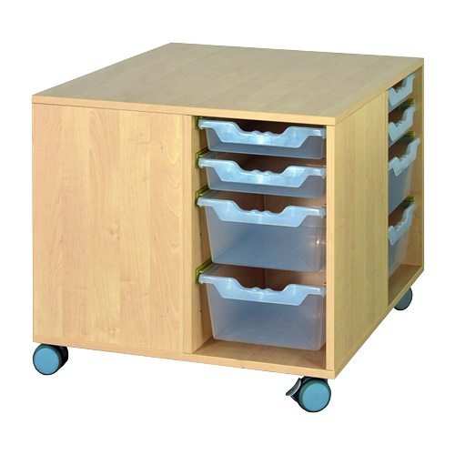 Bau- und Spielinsel ohne Aufkantung B/T: 75x75 cm, Bau- und Spielinsel für Kinder, Oberplatte mit Melaminbeschichtung