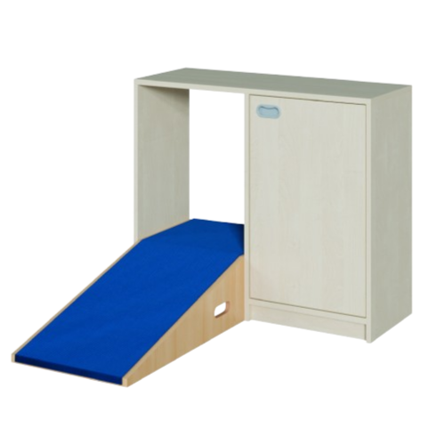 Durchkrabbelschrank 1 B/H/T: 102x60x40/196 cm, mit 2 Rampen und Schrank, Tür rechts, 1 Einlegeboden