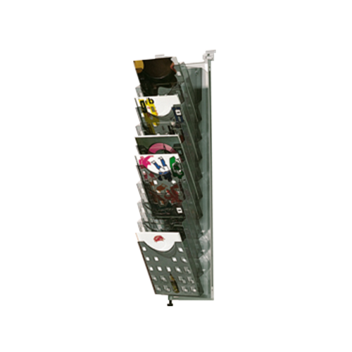 Prospektregal B/H: 30x100 cm mit 10 Prospekttaschen