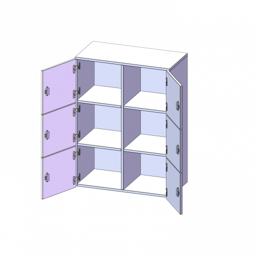 Schließfach - Aufsatz, 3 Ordnerhöhen - Serie evo180 6 Schließfächer, B/H/T: 80x108x40 cm