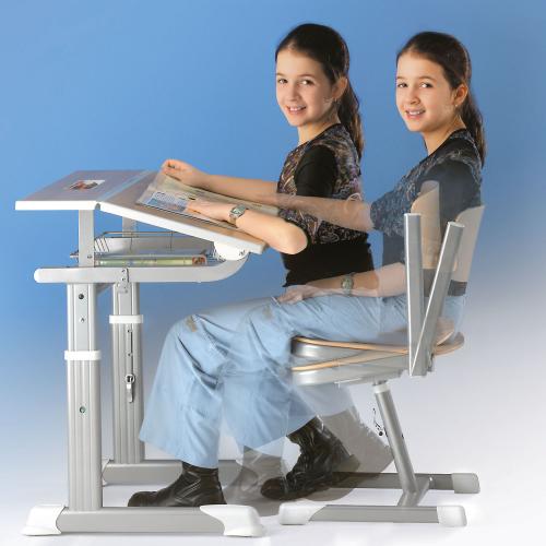 Aluflex Schultisch mit Höhenverstellung mit Höhenverstellung: 58-70 cm, 1er Schülertisch