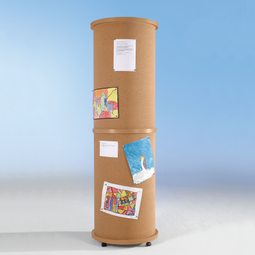 Mobile Litfaßsäule aus hochwertigem Naturkork, Serie KLS Höhe: 190 cm, Durchmesser: 60 cm
