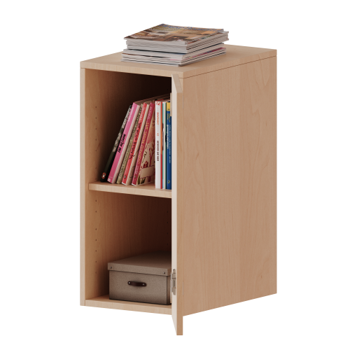 Aufsatzschrank für ErgoTray Serie, 2 Ordnerhöhen - Serie evo180 B/H/T: 36,1x72x40 cm, 1 Tür, Tür öffnet rechts