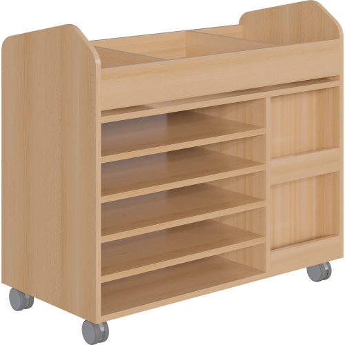 Bastelwagen "Kreativbasti 5", Kreativwagen fahrbar B/H/T: 105x94,3x50 cm mit 10 Fächern und 3 Ergo Tray Boxen C2