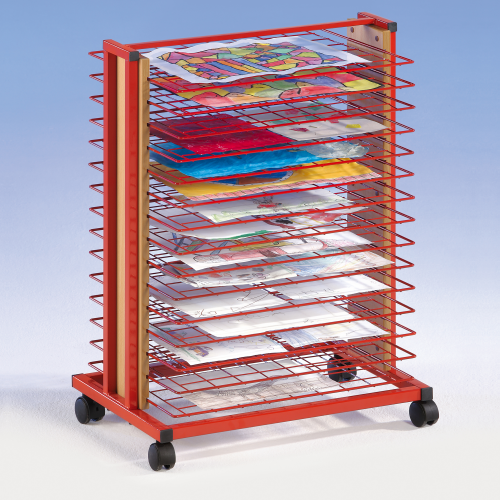 Trockenwagen mit 10 Trockenrosten, fahrbar B/H/T: 61x83x40 cm