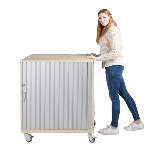 Medienwagen mit Rollo, fahrbar B/H/T: 86x80x60 cm