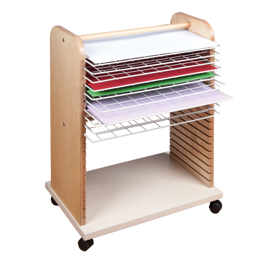 Bildertrockenwagen mit Drahtgitterböden B/H/T: 57x77x40 cm, inklusive 10 Trocknungsgitter, bis Blatt-Größe DIN A3