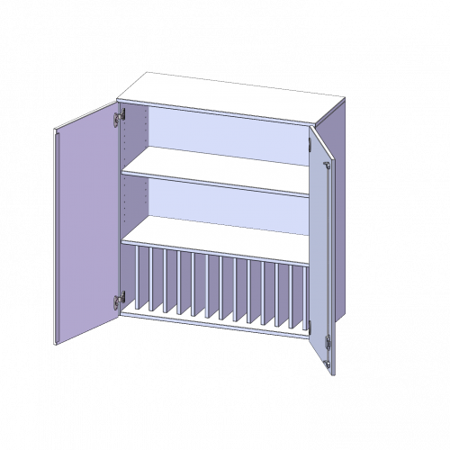 Aufsatzschrank für Klassenbücher, 3 Ordnerhöhen - Serie evo180 B/H/T: 100x108x40 cm, 1 Reihe für 14 Klassenbücher