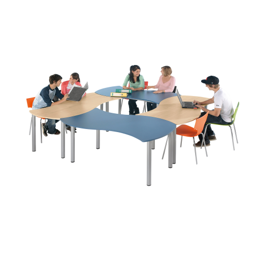 "SoooRounD" Quadrat "XL", 4xWI168 (2x Ahorn, 2x Blau) B/H/T: 160x72x80 cm