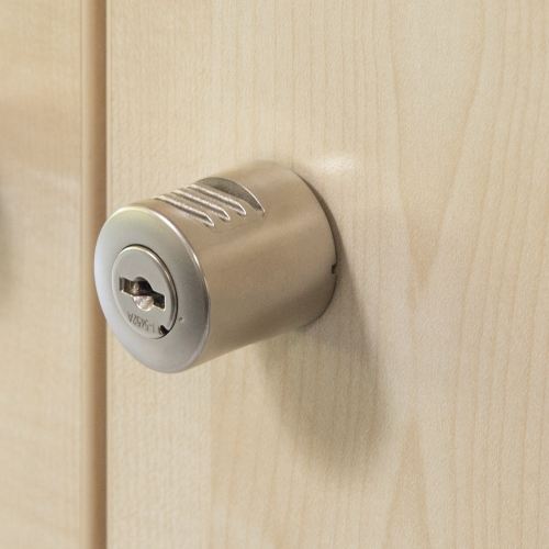 Drehzylinder - Serie evo180 Farbe: matt vernickelt, mit Schloss, inkl. 2 Schlüssel