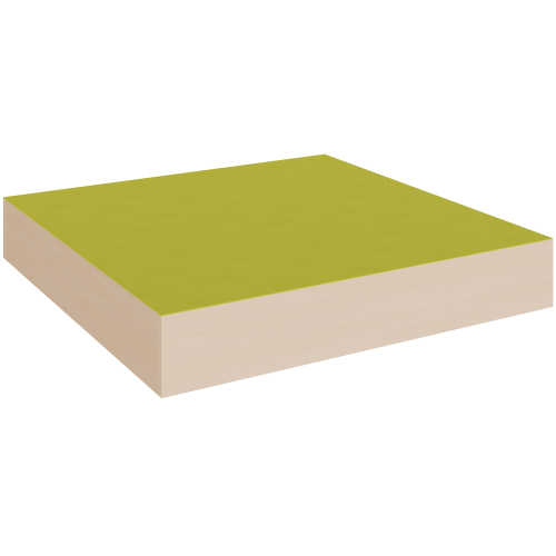 Quadrat-Podest rundum geschlossen, Linoleum-Deckplatte B/T: 150x150 cm, Höhe wählbar