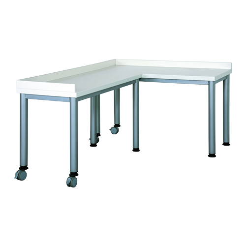 Anstelltische mit Aufkantung, als 2er-Set B/H/T: 120x70/76x52/172 cm, Aufkantung je Tisch links und hinten, Frühstücksstrecken-Kombination