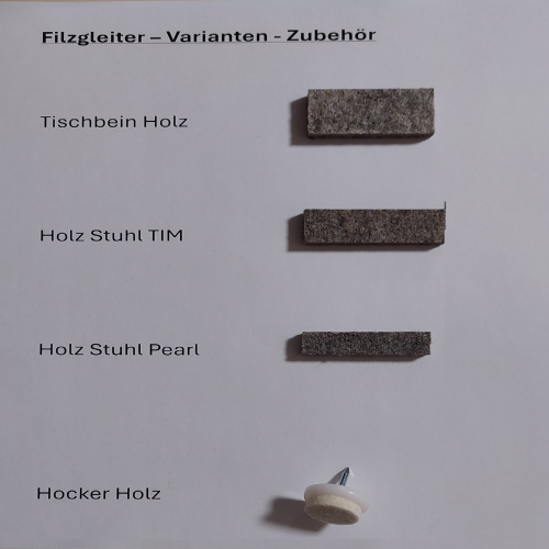 Filzgleiter für Tisch oder Stuhl, als Satz 1 Satz mit 4 Stück, optionales Zubehör