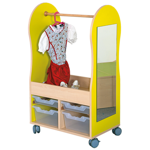 Kostümwagen B/H/T: 70x120x45 cm, 4 Boxen, Spiegel