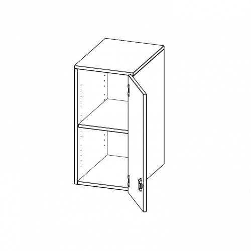 Aufsatzschrank für ErgoTray Serie, 2 Ordnerhöhen - Serie evo180 B/H/T: 36,1x72x40 cm, 1 Tür, Tür öffnet rechts