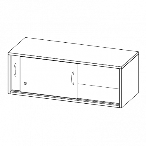 Aufsatz mit Schiebetüren, 1 Ordnerhöhe - Serie evo180 B/H/T: 100x36x40 cm, 2 Schiebetüren, abschließbar