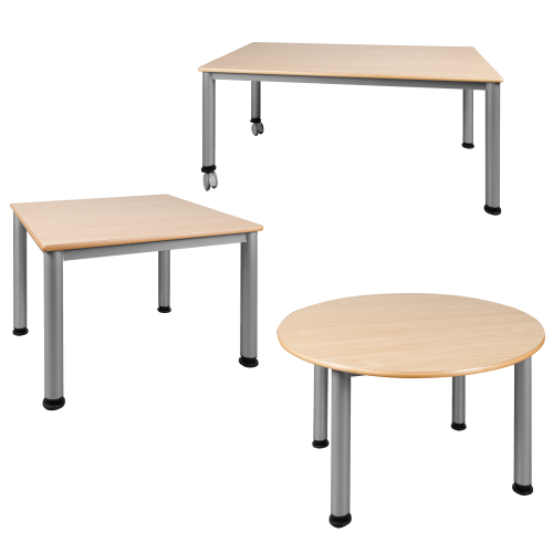Couchtisch für Polstersitzgruppen Tischgestell mit Rundrohr Standbeinen Ø 60 mm, die Tischform und Tischgröße ist wählbar
