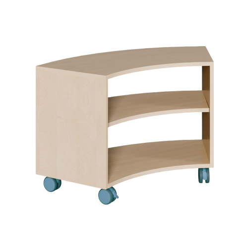 Bogenregal ohne Rückwand B/H/T: 99x62,5x48 cm, fahrbares Regal auf 1/6-Kreis-Grundfläche mit 1 Zwischenboden