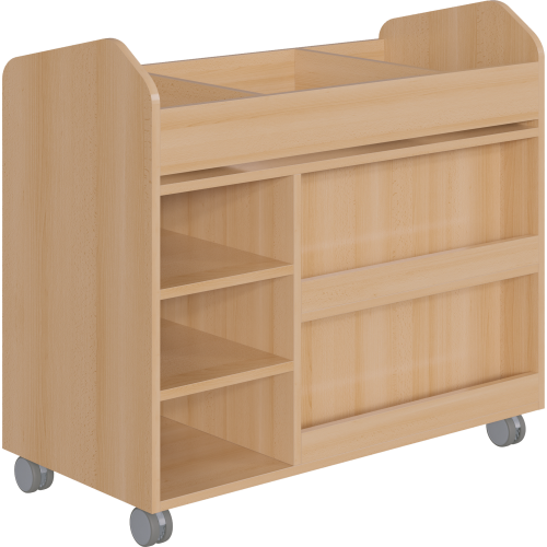 Bastelwagen "Kreativbasti 6", Kreativwagen fahrbar B/H/T: 105x94,3x50 cm mit 11 Fächern und 9 Ergo Tray Boxen