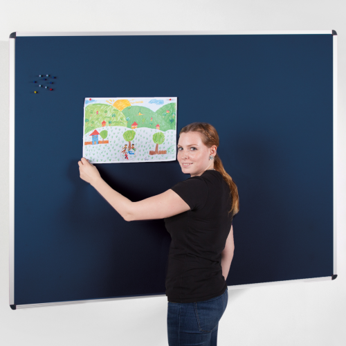 Korklinoltafel KLI aus Korklinoleum mit Aluminiumrahmen B/H: 120x90 cm, Korklinoleum, mit Ablage, beige