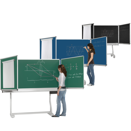 Federzugtafel aus Premium Stahlemaille, fahrbar, Serie FZR E Größen und RAL Farben wählbar