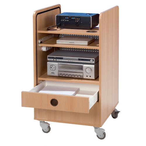 Mediacenter "Royal" mit Rollo, fahrbar B/H/T: 55x115x66 cm