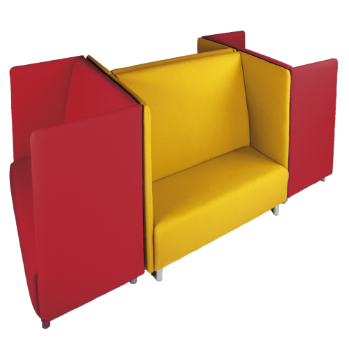 Akustiksofa 2-3 Sitzer, Bezug schwer entflammbar, 4er Set B/H/T: 146x132x77 cm