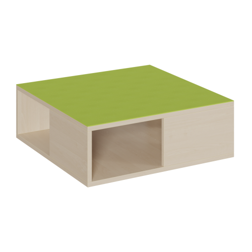 Quadratisches Podest mit Linoleum-Deckplatte B/H/T: 70x24x70 cm, Podest 4seitig zur Hälfte offen