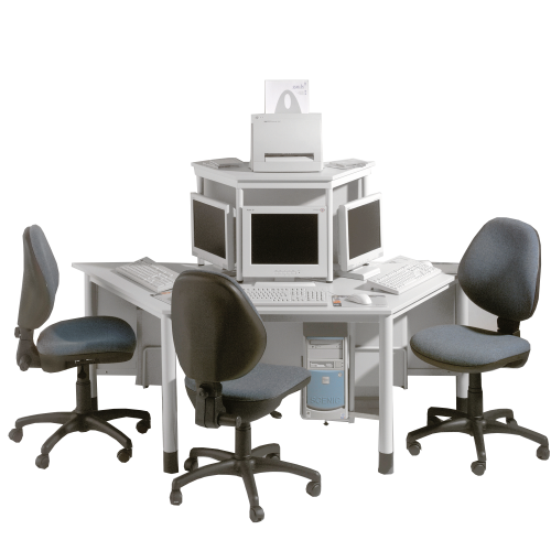 Computerinsel mit 3 Arbeitsplätzen B/H/T: 200x72x100 cm