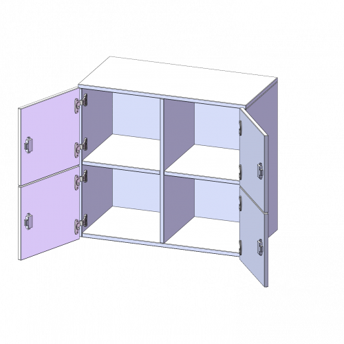 Schließfach - Aufsatzschrank, 2 Ordnerhöhen - Serie evo180 4 Schließfächer, B/H/T: 80x72x40 cm