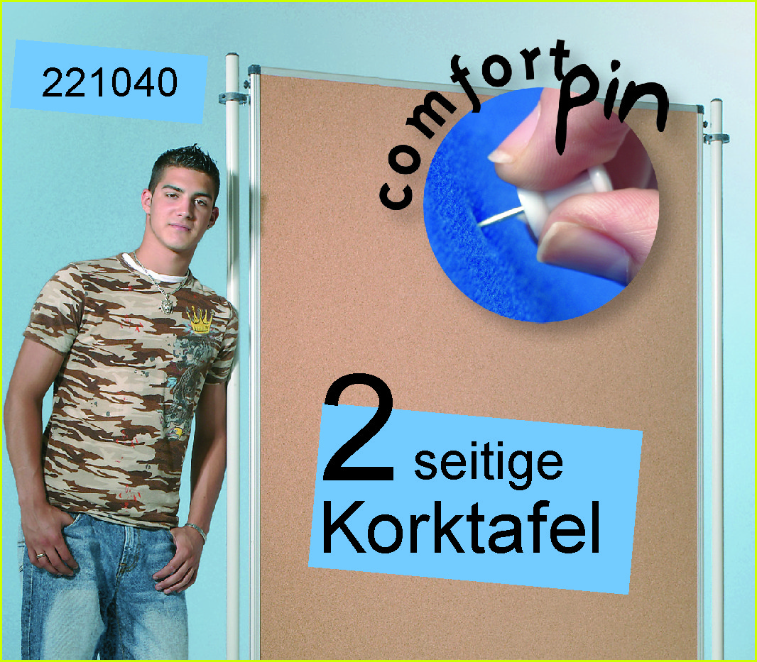 LB Stellwandtafel 150 x 120 cm mit Korkoberfläche